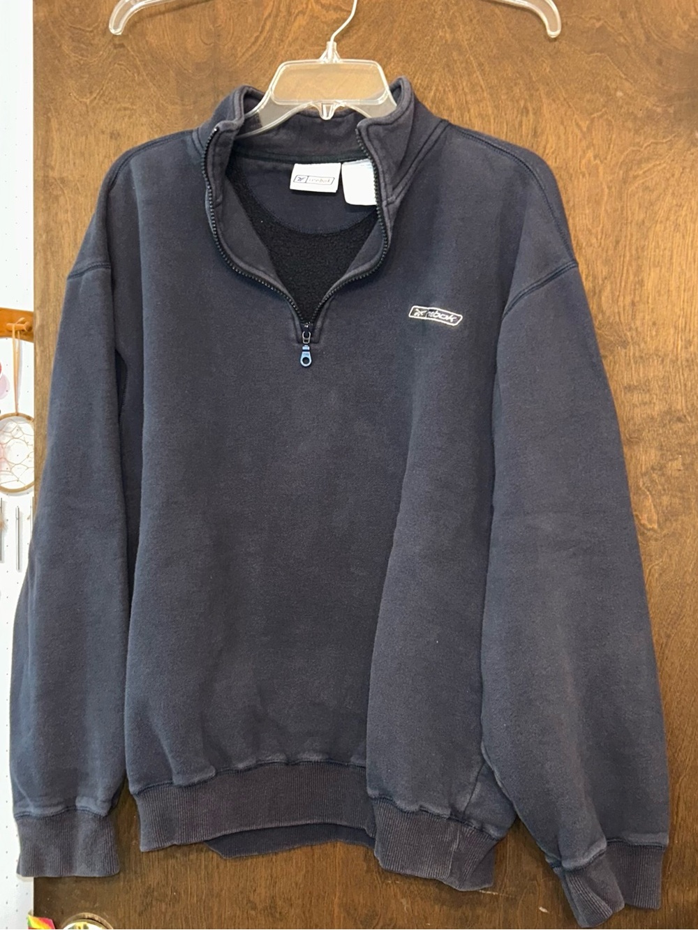 Reebok Men's Very Dark Blue Quarter-Zip Sweater XL